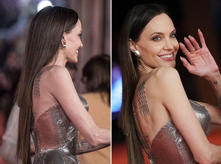 Angelina Jolies Roter-Teppich-Look bei der „Eternals“-Premiere wird nach ihren ungleichmäßigen Haarverlängerungen viral