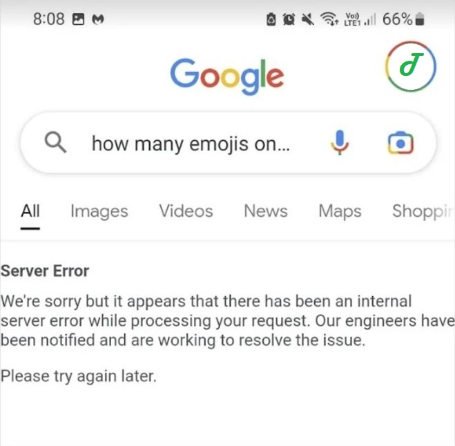 Iskanje Google se zruši na vprašanje 'Koliko emojijev v sistemu iOS'